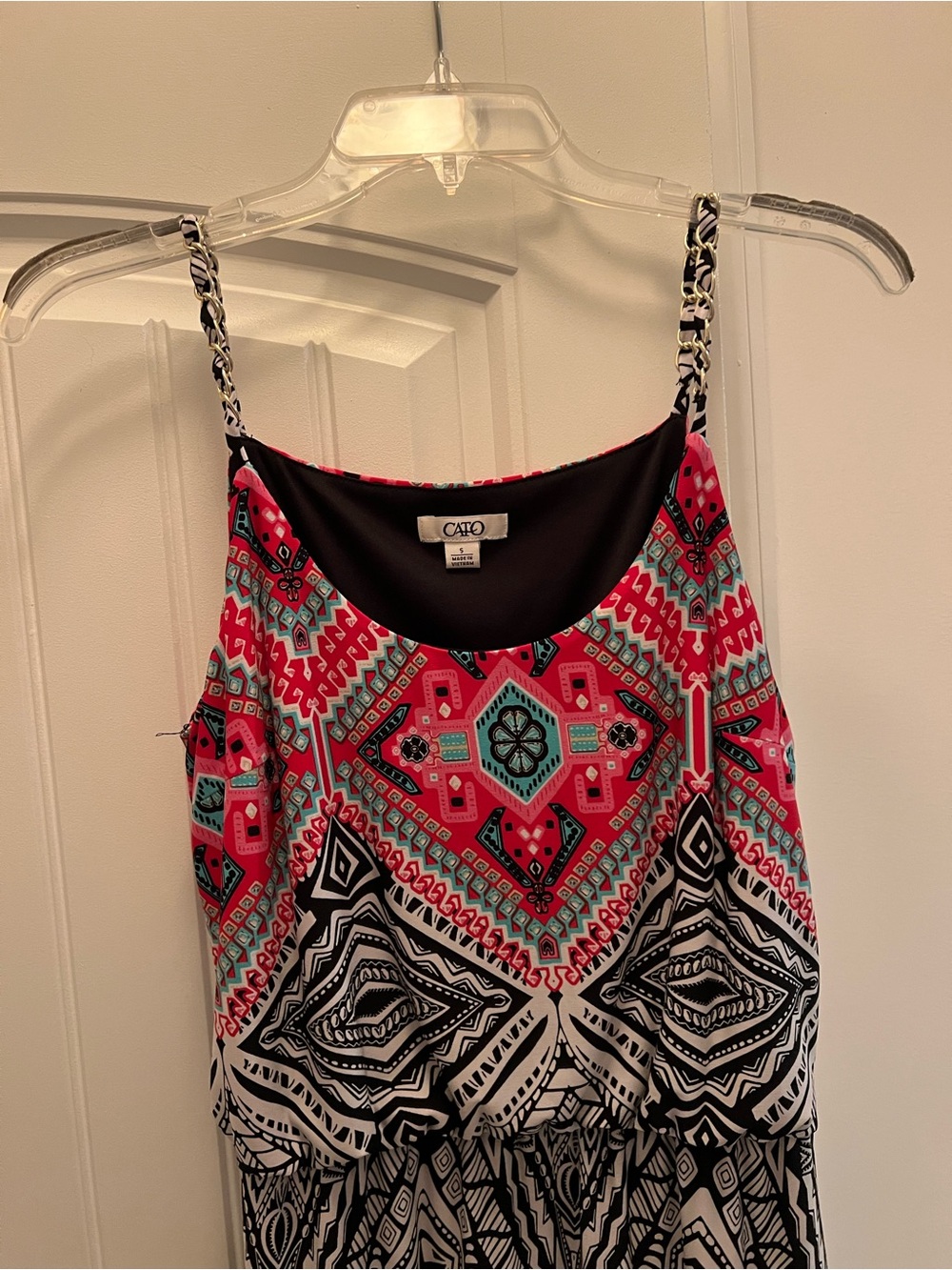 Cato Pink & Teal Geometric Print Dress